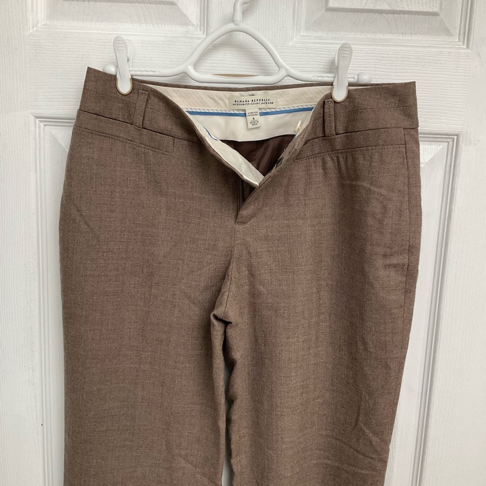 Banana Republic Brown Trousers Flat Front Professional